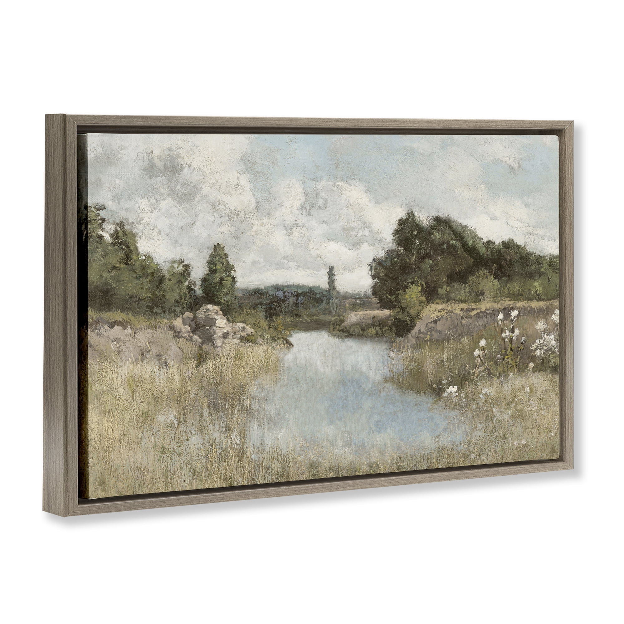 Stupell Industries Dawn At The Shore Brown Framed Floater Canvas Wall Art, design by Christy McKee