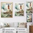 thumbnail image 4 of Designart "Guiding Light Vintage Lighthouses V" Nautical & Beach Floater Framed Canvas Art Print, 4 of 7