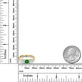 thumbnail image 6 of Gem Stone King 18K Yellow Gold Plated Silver Green Created Emerald and White Moissanite Engagement Ring for Women | 1.84 Cttw | Round 5MM | Gemstone May Birthstone | Size 6, 6 of 7