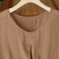 thumbnail image 6 of ITSAME Women's Tank Tops, Crew Neck Loose Pleated Cotton Linen Summer 2025 Casual Blouse Khaki M, 6 of 6