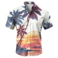 thumbnail image 7 of Domuza Men's Hawaiian Tropical Shirt Short Sleeve Stylish Casual Button T Shirt Summer Loose Fit Lightweight Tees Pink 4XL, 7 of 7