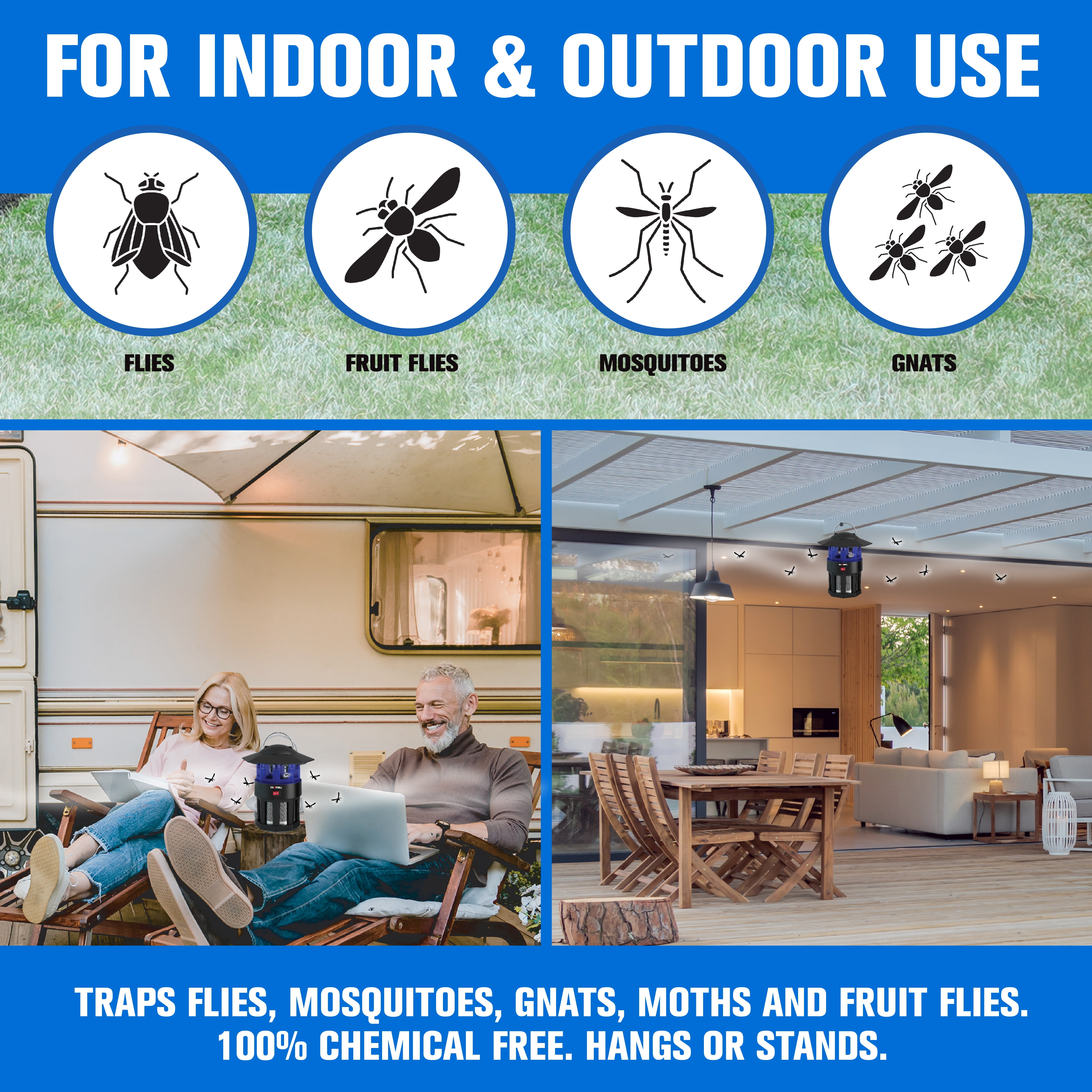 Bell+Howell Monster Trapper - The Ultimate Bug Killer, UV Light Attracts Insects Vacuum Fan Traps Insects As Seen On Tv