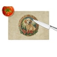 thumbnail image 2 of Kuvasz Christmas Flowers Glass Cutting Board 12 in x 15 in, 2 of 5