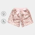 thumbnail image 5 of CYRBOKO Girls Sequins Shorts, Elastic Waist Cotton Holiday Performance Dancewear Shorts Pink Size 3-4 T, 5 of 6