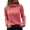 thumbnail image 1 of Daznico Chandail d'Hiver pour Femmes Col Roulé Couleur Unie Vintage à Manches Longues, Taille m, 1 of 5