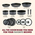 thumbnail image 2 of T-fal Ingenio Expertise, 14 Piece Nonstick Cookware Set, Induction Safe 500°F, Smoke Grey, 2 of 8