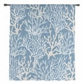 thumbnail image 2 of Blue Coral Coastal Semi Sheer Curtains Drapes for Living Room, Bedroom, French Doors Window 45 Inches Long, Ocean Nautical Seaside Beach Rod Pocket Chiffon Curtain Drapery Voile Draperies Panel, 2 of 6