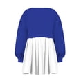 thumbnail image 4 of Womens Oversized Sweatshirt Dress Long Flowy Patchwork Pullover Tops Cute Drop Shoulder Sweatshirts Fall Long Sleeve Mini Dress Teen Girls Crewneck Solid Tunic Pleated Loose Clothing Beig, 4 of 4