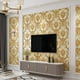 thumbnail image 4 of Injueey Papel pintado autoadhesivo de estilo Retro de tela para sala de estar glamorosa dormitorio no tóxico patrón 3D Decoración del hogar JA702-7 Amarillo Retro, 4 of 6