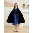 thumbnail image 2 of Girls Princess Hooded Luxurious Velvet Cape Kids Princess Cape for Anna, 2 of 4