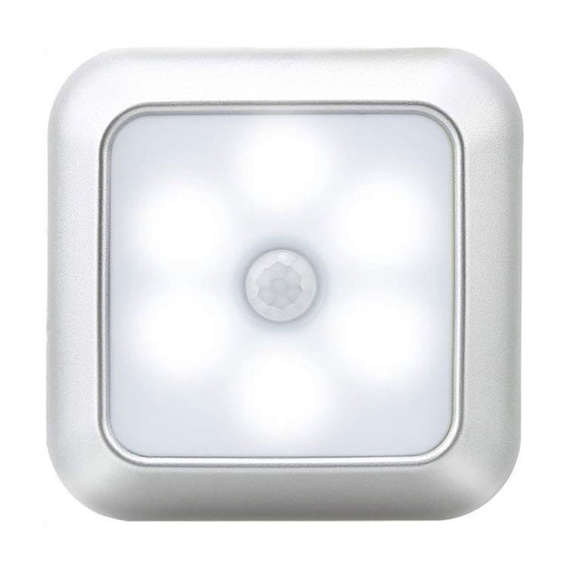 TFixol Motion-Activated LED Night Light for Closets and Hallways, 0-5m Range, 120° Angle, Magnetic Base with 3 Mounting Options, Silver/White, Cold/Warm Light, 3 AAA Batteries (Not Included)