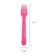 Your Zone Pink 4 Count Plastic Utensil Set with Fork, Spoon, Knife and Travel Container