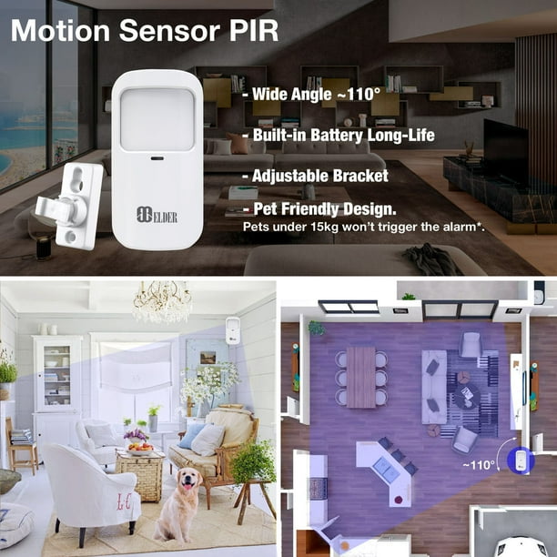 Security Alarm System Wireless Smart 8 Piece Kit DIY WiFi 4G