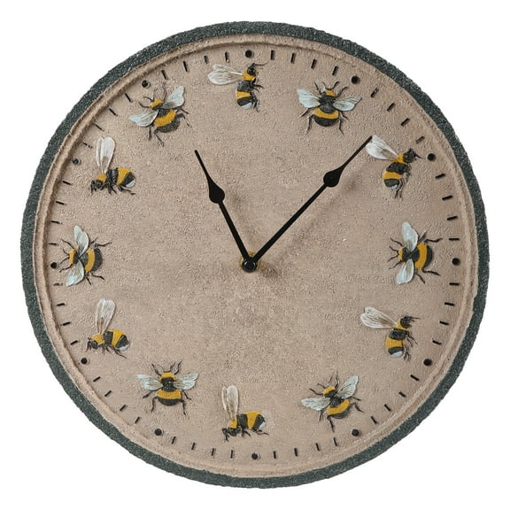UNTERING 12inch Garden Clock Waterproof Wall Mounted Clock Decorative Bees Outdoor Clock for Livingrooms Office Bathroom Kitchen