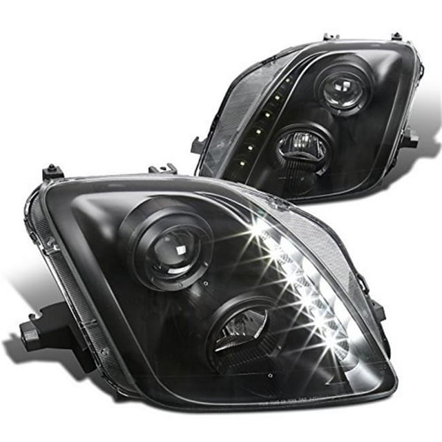 1997 - 2001 Honda Prelude Housing LED DRL Strip Projector Headlights - Black