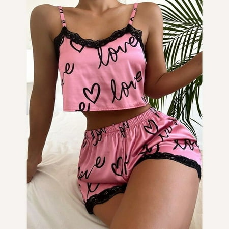 

Sexy Floral Pajama Set Women s 2 Pieces Sleepwear Pyjamas Silk Satin Cami Top and Shorts Pajamas Summer Pajamas Set for Women