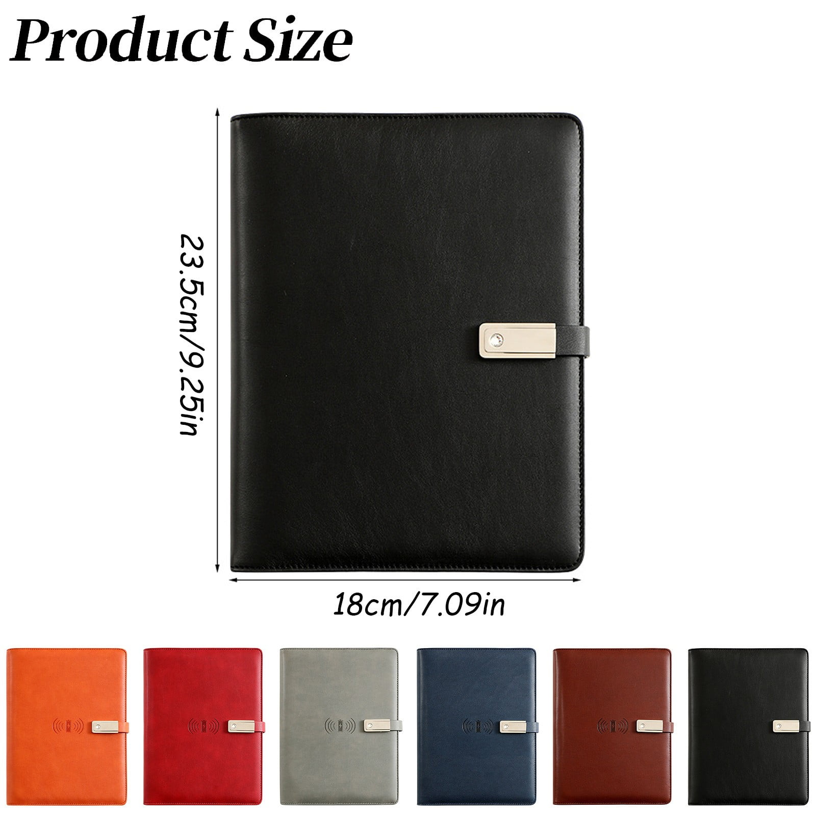 Vivcore Refillable Planner with Power Bank and USB Drive, A5 Loose-leaf Charging Notebook, Multi-function Business Office Journal, Executive Work Notebook, 1 PC