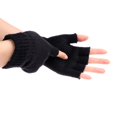 thumbnail image 6 of Basic Winter Warm Men and Women Stretchy Fingerless Gloves Typing/Texting Gloves Wool  Knitted Half Finger Gloves NAVY BLUE, 6 of 8