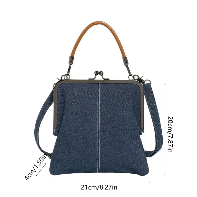 Denim Patchwork Handtasche Handmade Recycled Denim Patchwork