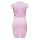 thumbnail image 4 of Gibobby Vestido corto casual para mujer Vestido cruzado asimétrico con cuello en V a la moda para mujer de talla grande(Rosa,XL), 4 of 5