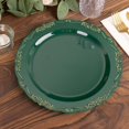 thumbnail image 6 of Efavormart 10 Pack | 10" Hunter Emerald Green With Gold Vintage Rim Hard Plastic Dinner Plates With Embossed Scalloped Edges, Disposable Party Plates, 6 of 11