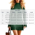 thumbnail image 4 of SAWOBUUN Womens Western Cowgirl Fringe Mini Dress Cold Shoulder Long Sleeve Faux Suede Tassel Bodycon Dress, 4 of 7