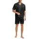 thumbnail image 2 of INSPIRAR CHIC Pijama de Satén para Hombre, Conjunto de Pijamas de Verano de 2 Piezas, Camiseta de Manga Corta y Pantalones Cortos, Color Negro, 2 of 6