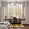 thumbnail image 5 of Beige White Stripes Kitchen Curtains 63 Inch Length, Farmhouse Modern Gradient Lines Grommet Top Bedroom Living Room Curtains, Light Filtering Cafe Curtain Drapes 2 Panels Set 84''x63'', 5 of 9
