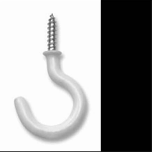 Impex Systems Group 50352 0.88 in. White Vinyl Ook Cup Hook - Pack of 12