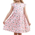 thumbnail image 2 of Kiviey Girls Princess Dress Summer Thin New Style Floral Trendy Outer Wear Short Sleeve Birthday Party Gown Size 10-12, 2 of 4