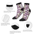 thumbnail image 5 of Rateoe Rose Flowers Pattern Quarter Crew Socks,Toe Seamed Ankle Socks,Cotton Cushioned Breathable Athletic Crew Sports Socks, 5 of 7