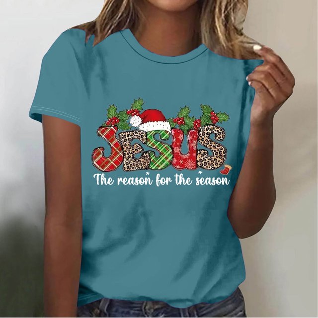 Puntoco Camiseta/camiseta de manga corta con cuello redondo y estampado floral de moda de verano para mujer