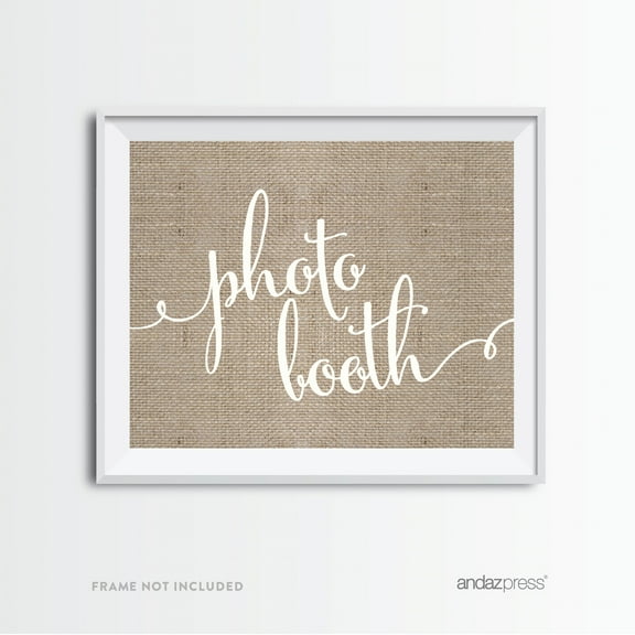 Photo Booth Burlap Wedding Party Signs