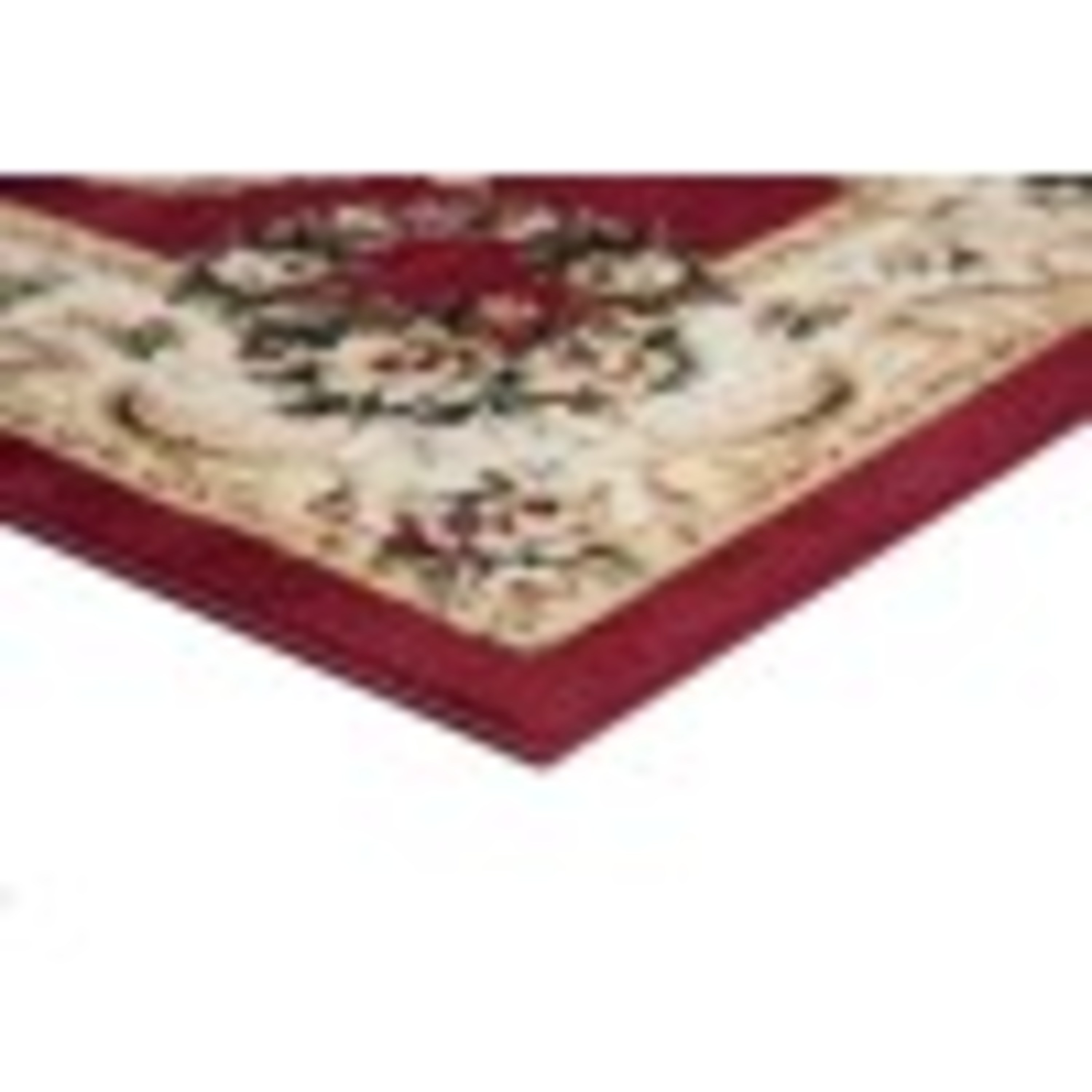 Traditional 5x7 Area Rug (5' x 7') Floral Red, Beige Living Room Easy to Clean