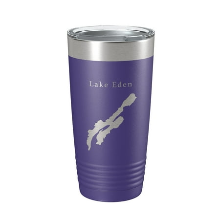 

Lake Eden Map Tumbler Travel Mug Insulated Laser Engraved Coffee Cup Vermont 20 oz Purple