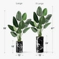 thumbnail image 4 of Artificial Tree in Modern Marble Effect Planter, Fake Bird of Paradise Silk Tree for Indoor and Outdoor Home Decoration - 58" Overall Tall (Plant Pot Plus Tree), 4 of 5
