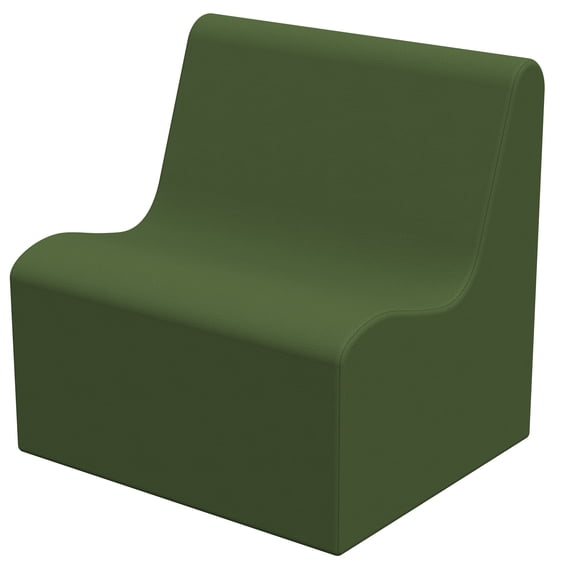 ECR4Kids ELR-12938-HG 28 x 24 x 28 in. SoftZone Wave Youth Sofa - Hunter Green
