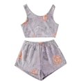 thumbnail image 2 of Halloween Under $ 10 Women Pajama Sets Women Cute Print Vest and Shorts Set Pajama Loungewear Casual Orange Pajama, 2 of 6