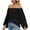 Black, variant on cfhntfmh Going out Tops for Women Trendy Chiffon off Shoulder Shirts Soft Long Sleeve Pleated Flowy Solid T-Shirts