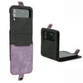 thumbnail image 1 of Allytech Galaxy Z Flip3 5G Phone Cases, Premium PU Leather Drop Proof Hinge Protection Anti-Scratch Kickstand Wrist Strap Hard PC Back Folio Flip Case Cover for Samsung Galaxy Z Flip 3 5G, Purple, 1 of 4