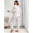 thumbnail image 3 of Plus Size Pajamas: Syphorium Pajamas for Women Plus Size, Long Sleeve Soft Prints Pjs Loungewear Nightwear, 3 of 6