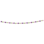 Hanging Garland Pink, Purple, Green Dots 9 ft Easter Spring Decoration
