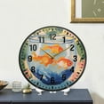 thumbnail image 4 of Yayeee Wall Clock Battery Operated 9.5" Silent Quartz Non-Ticking for Living Room Decor, Blue Goldfish Bowl, 4 of 8