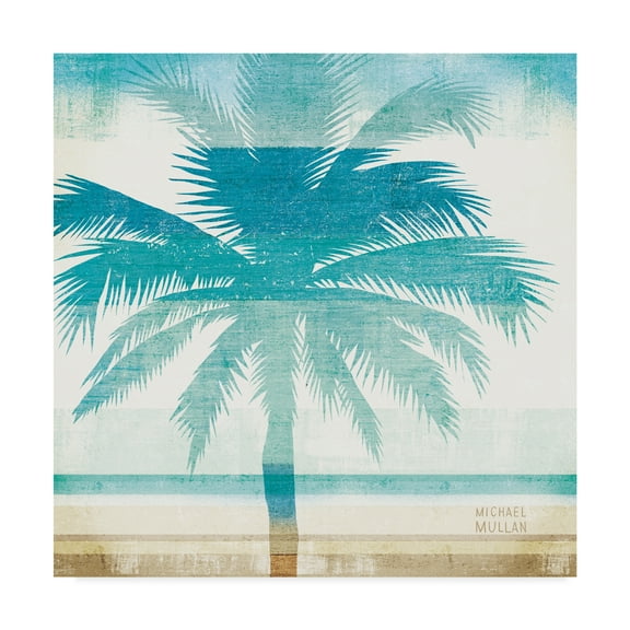 Trademark Fine Art 'Beachscape Palms II' Canvas Art by Michael Mullan
