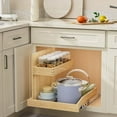 thumbnail image 4 of LOVMOR Soft Close Under Sink Organizer 22½” W x 21” D, Pull Out Cabinet Organizer with U Bracket, 2 Tier Slide Out Shelf for Kitchen Bathroom Sink(Left), 4 of 7