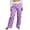 Purple, variant on Women's Winter Drawstring Polka Dot Print Full Length Casual Sports Pants, Black, Size L