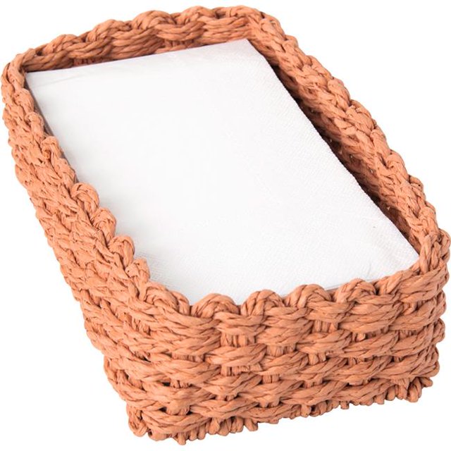 Boston International NH8173 Paper Guest Towel Woven Caddy, Terracotta