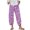Purple, variant on VERUGU Capri Pants for Women Summer Comfortable Fashionable Printed Loose Casual Cropped Pants with Pockets Gray XXL