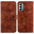 thumbnail image 2 of Compatible with Motorola Moto G Stylus 5G 2022 Embossed Lily Wallet Case with Card Holder PU Leather Flip Cover, 2 of 5