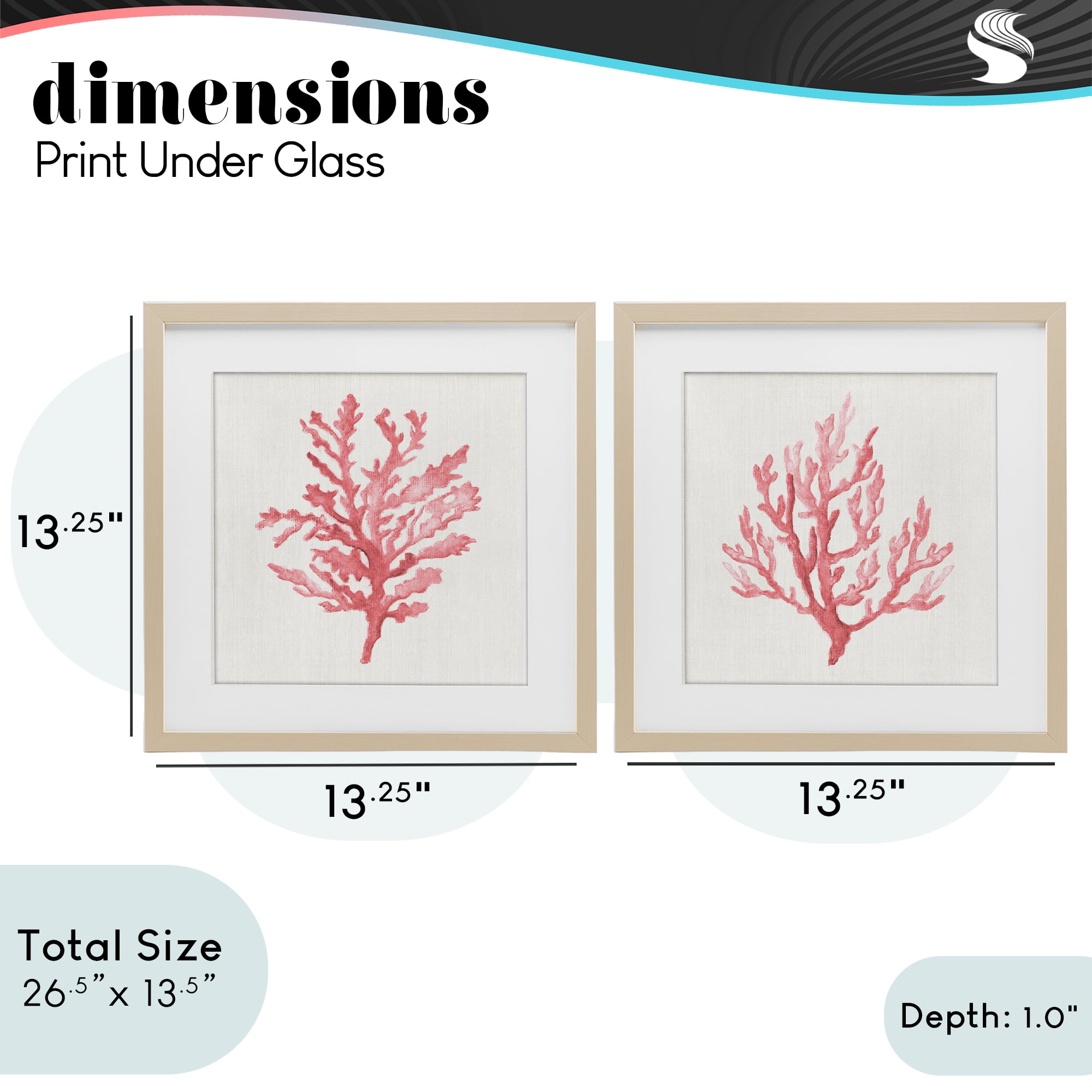 Stupell Industries Rosy Pink Coral Branches 2 Piece Birch Framed Print Under Glass Set, design by Janet Tava